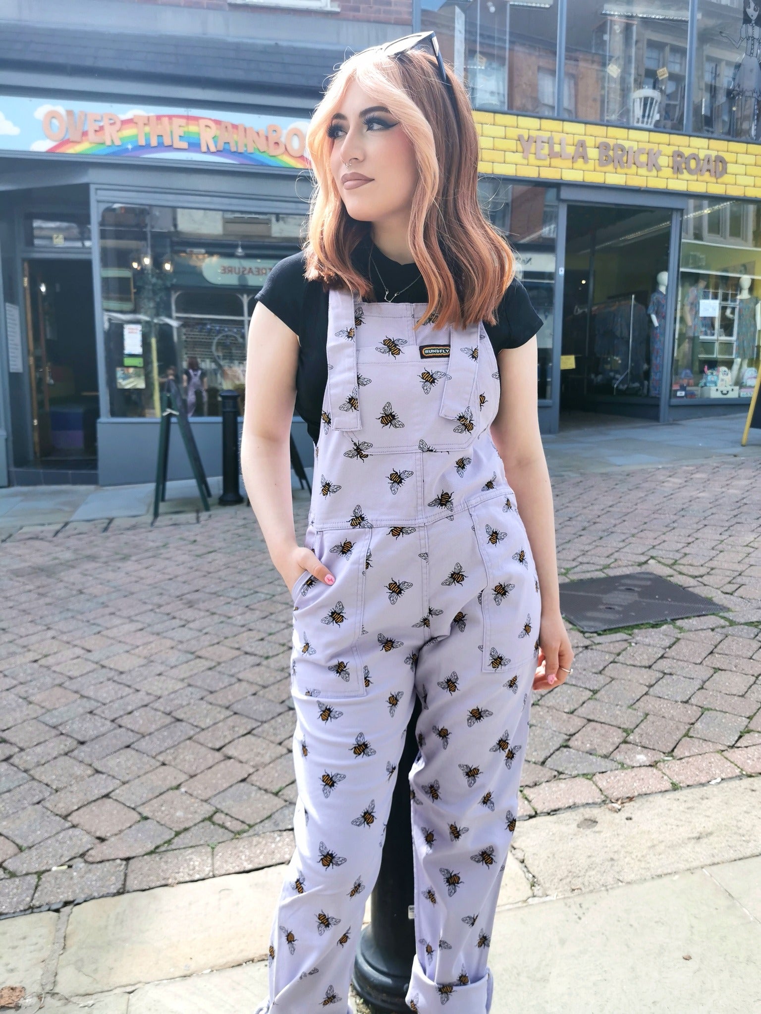 Lavender Bee Dungarees - Run & Fly