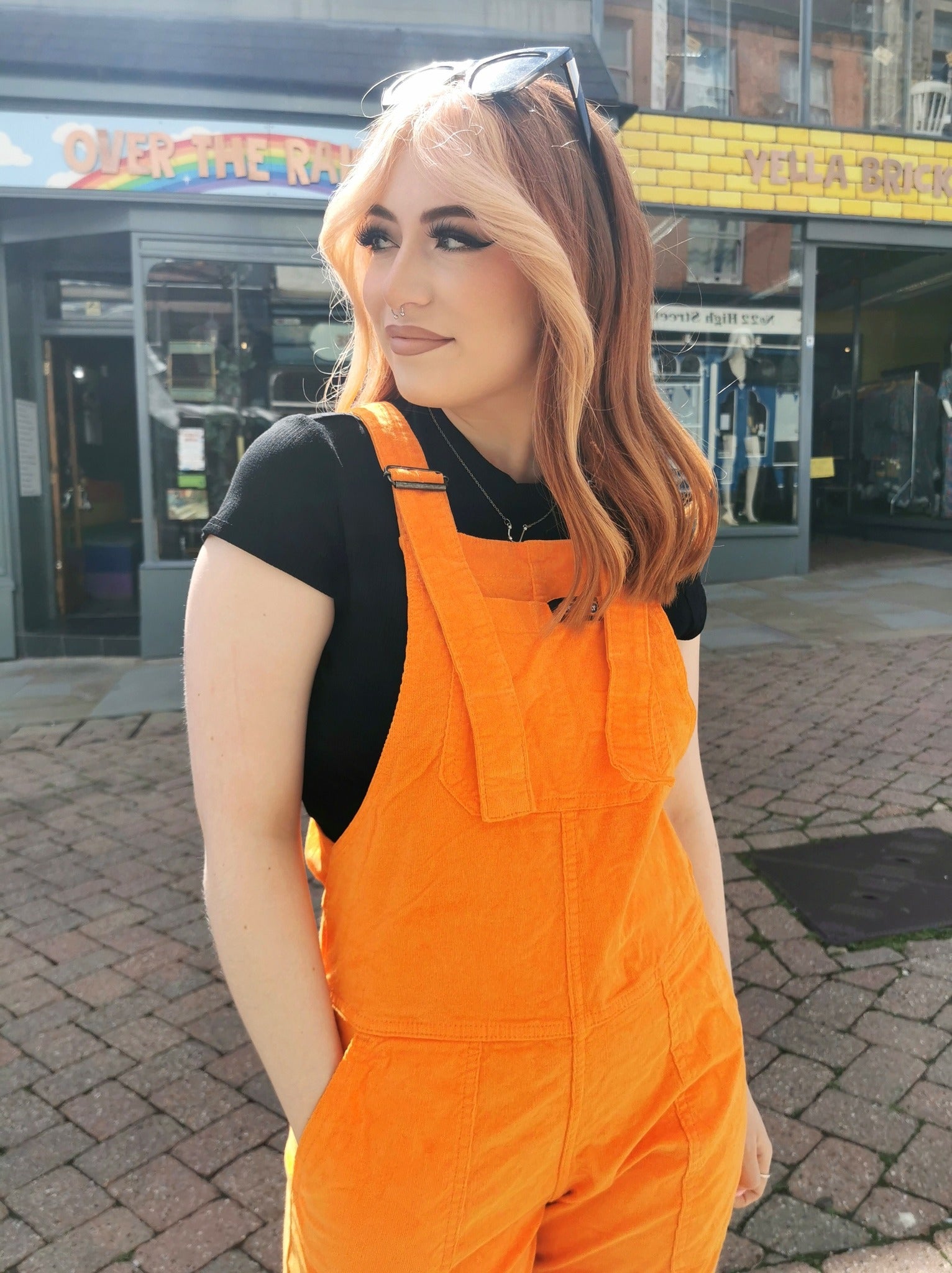 Highlighter Orange Dungarees - Run & Fly