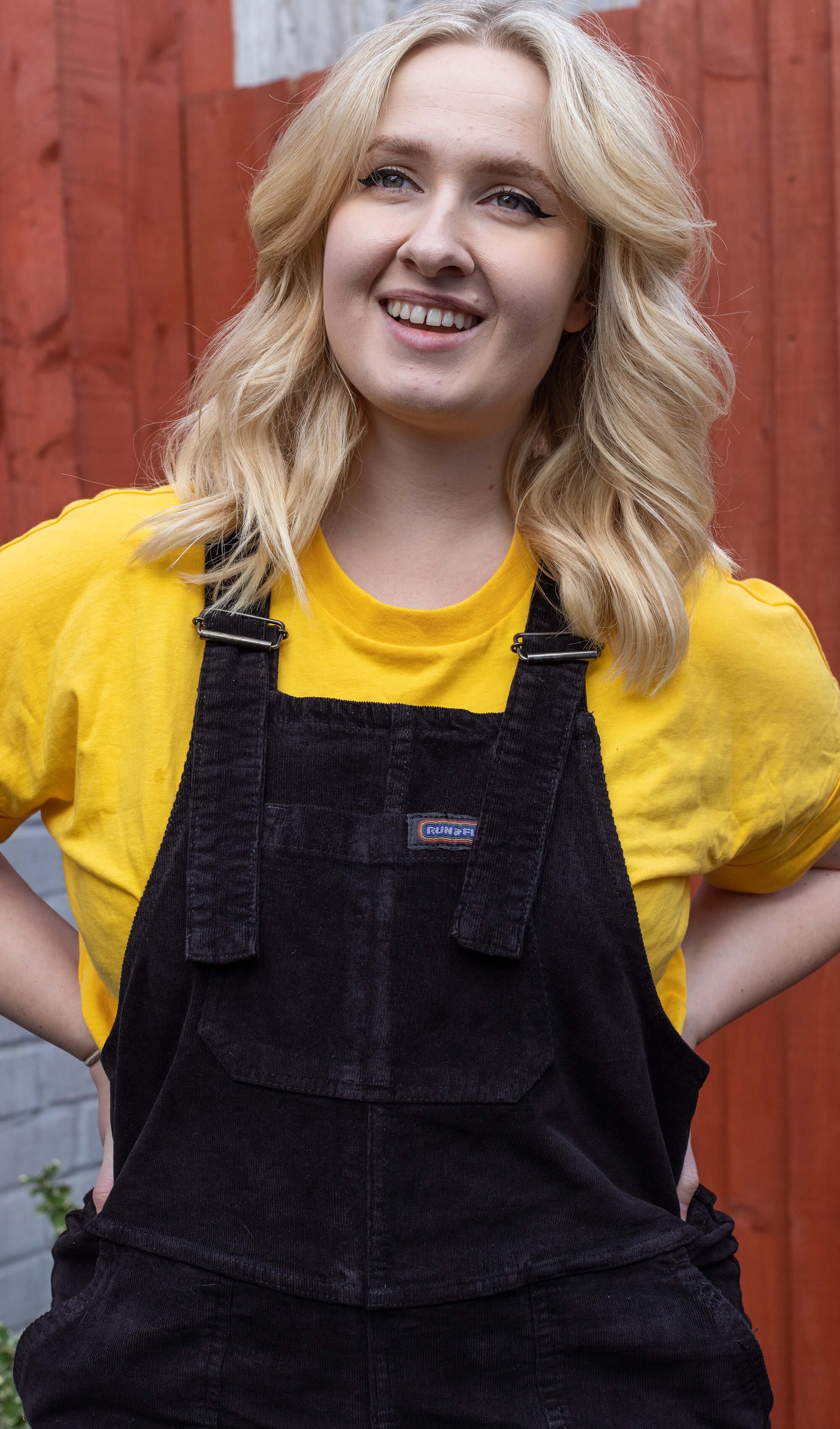 Black Stretch Corduroy Dungarees - Run & Fly