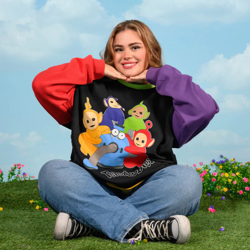 Teletubbies Drop Sleeve Colour Block Sweater - Cakeworthy