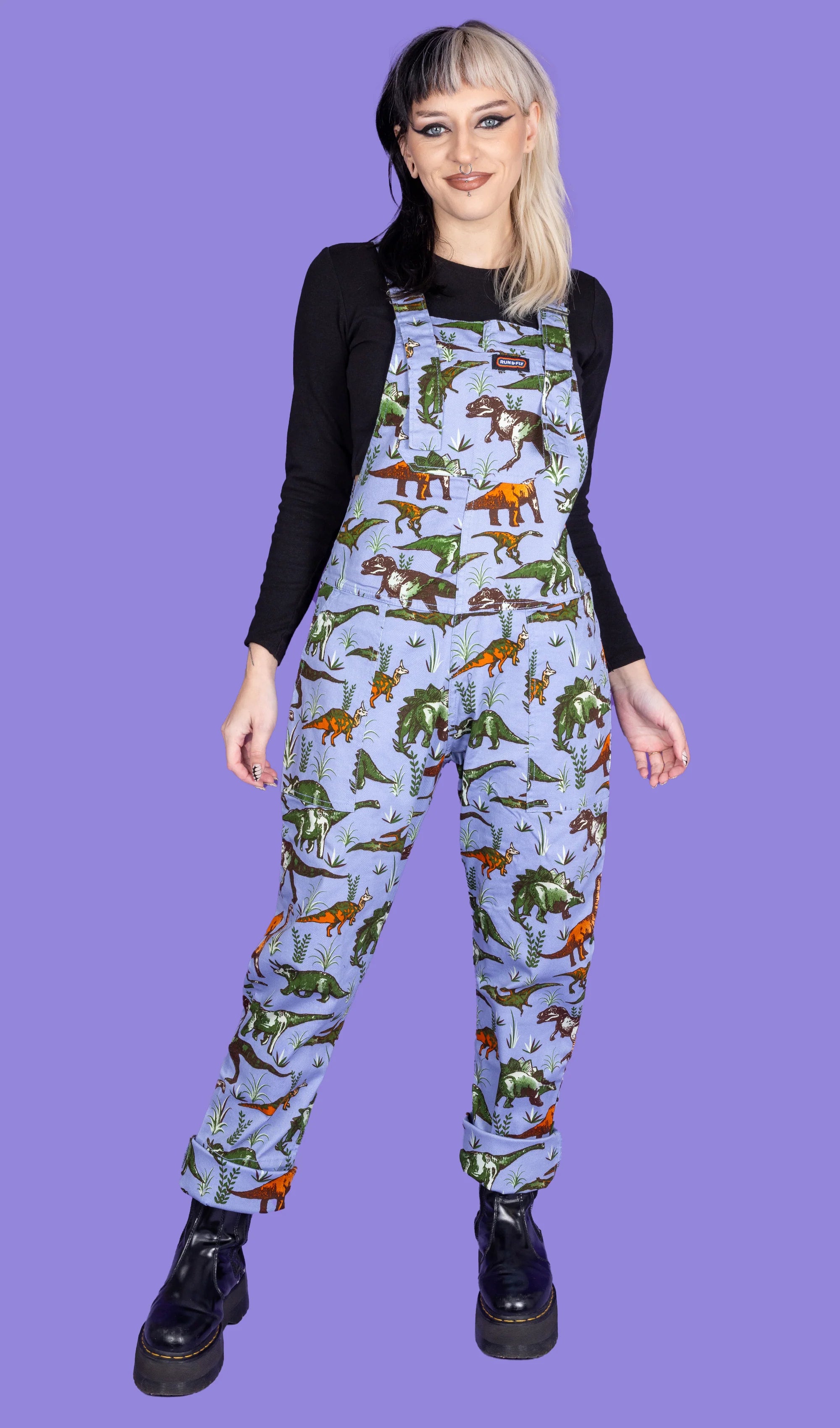 Blue Adventure Dinosaur Dungarees - Run & Fly