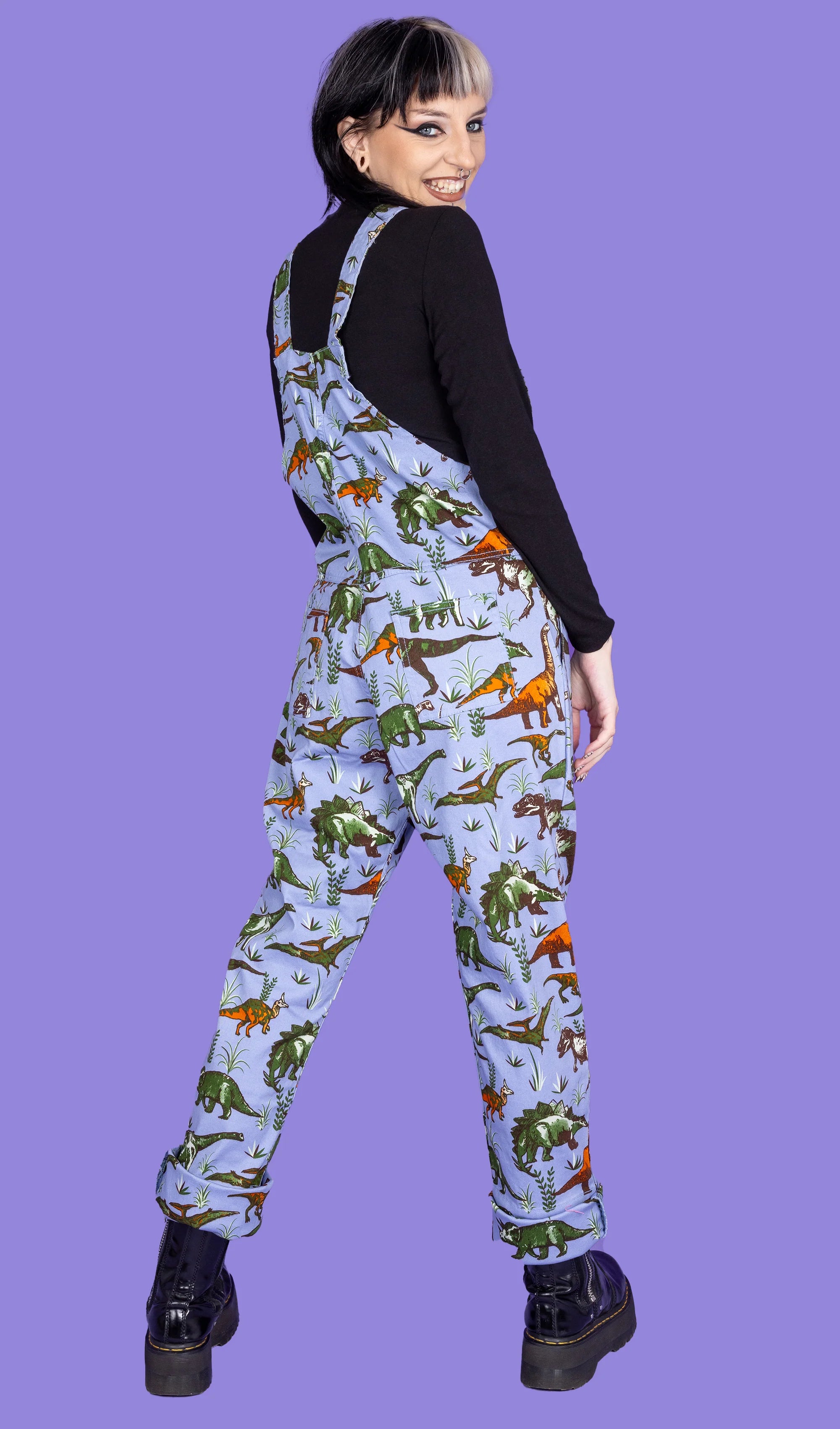 Blue Adventure Dinosaur Dungarees - Run & Fly