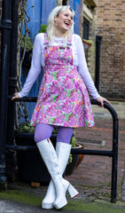 The Mushroom Babes Axolotl Flared Pinafore Dress - Run & Fly