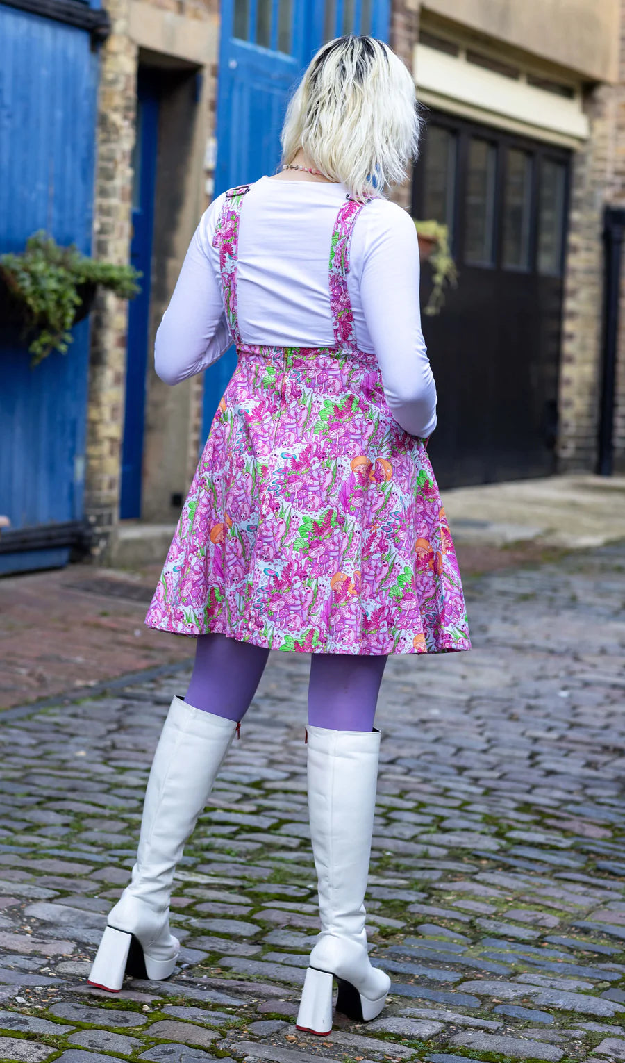 The Mushroom Babes Axolotl Flared Pinafore Dress - Run & Fly