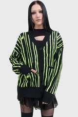Beetlejuice Beetlejuice Beetlejuice Intarsia Cardigan- Killstar x Beetlejuice
