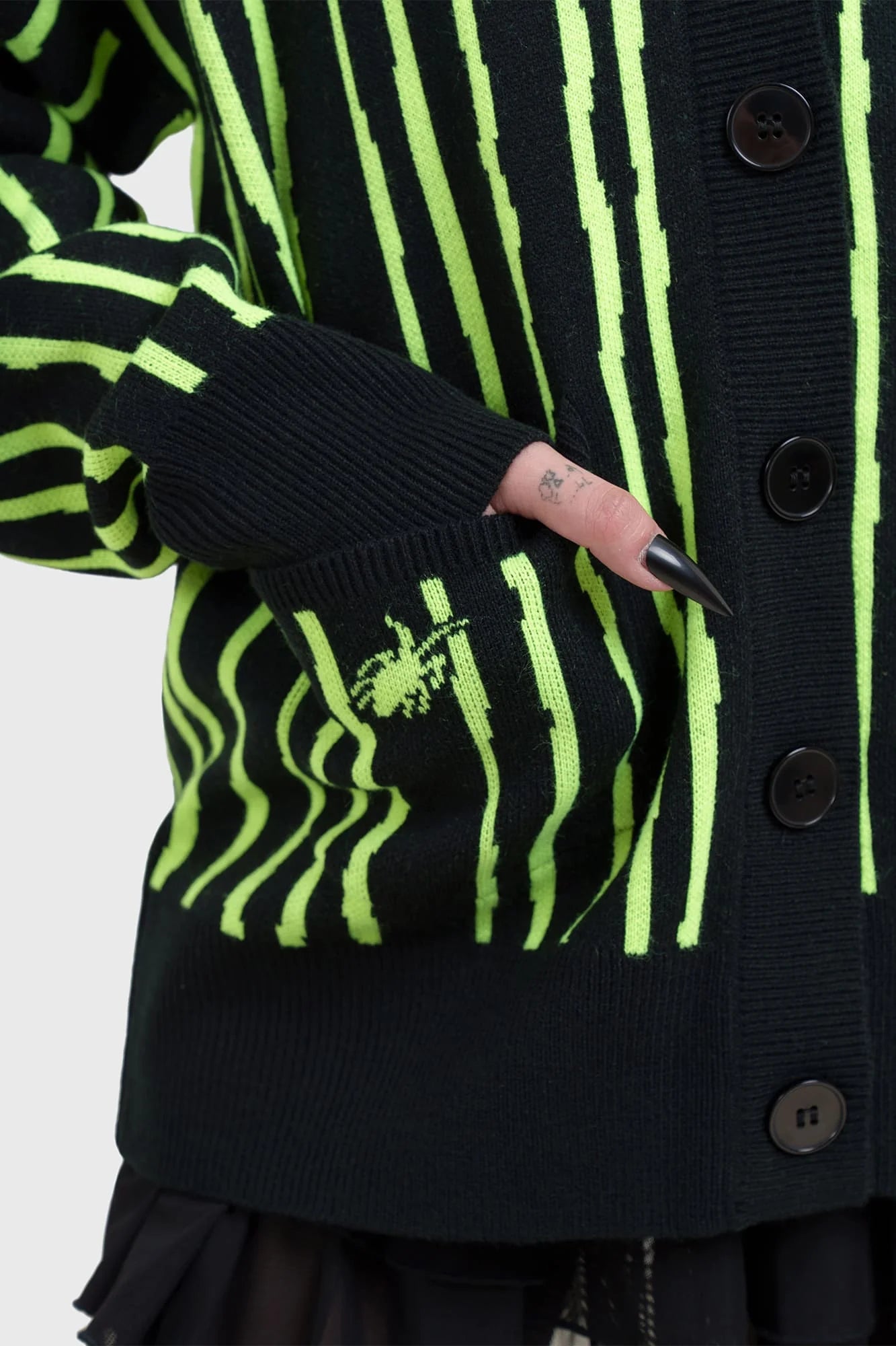 Beetlejuice Beetlejuice Beetlejuice Intarsia Cardigan- Killstar x Beetlejuice