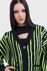 Beetlejuice Beetlejuice Beetlejuice Intarsia Cardigan- Killstar x Beetlejuice