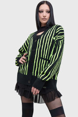 Beetlejuice Beetlejuice Beetlejuice Intarsia Cardigan- Killstar x Beetlejuice