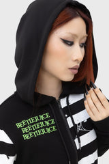 Distressed Stripe Hoodie - Killstar x Beetlejuice