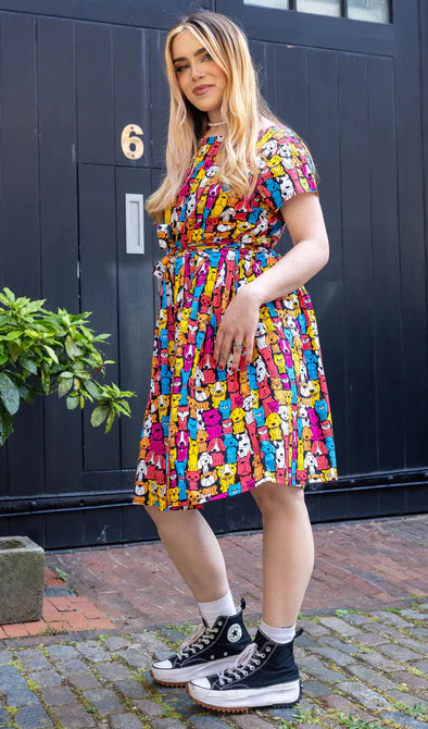 Finding Fox Dog Tea Stretch Dress with Pockets - Run & Fly