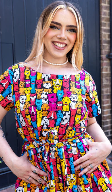 Finding Fox Dog Tea Stretch Dress with Pockets - Run & Fly