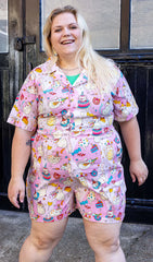 Run & Fly x The Mushroom Babes Party Cats Stretch Playsuit - Run & Fly