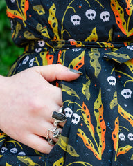 Poison and Plants Stretch Belted Tea Dress with Pockets - Run & Fly x Clare Lewis