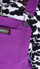Purple Stretch Twill Flared Pinafore Dress - Run & Fly