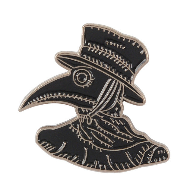 Plague Doctor Mask Enamel Pin Badge