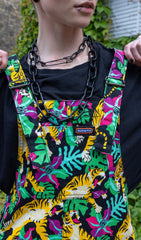 Black Tiger Lily Twill Dungarees - Run & Fly