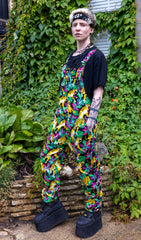 Black Tiger Lily Twill Dungarees - Run & Fly