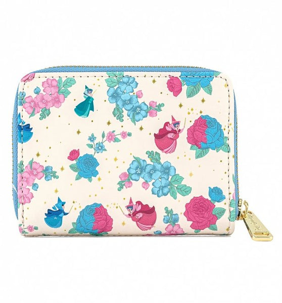Sleeping Beauty Floral Fairy Godmother All Over Print Zip Around