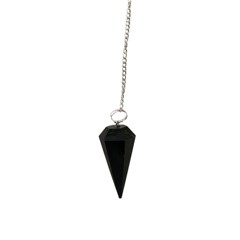 Black Tourmaline Pendulum with Chain
