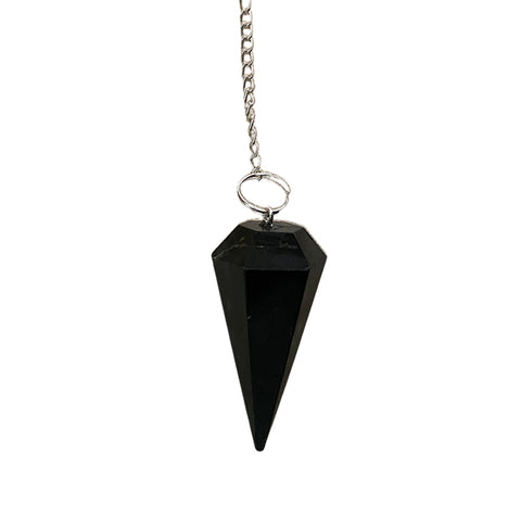 Black Tourmaline Pendulum with Chain