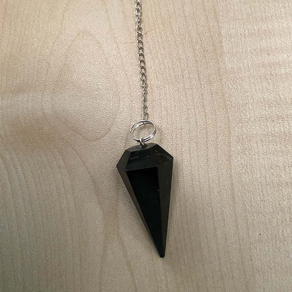 Black Tourmaline Pendulum with Chain