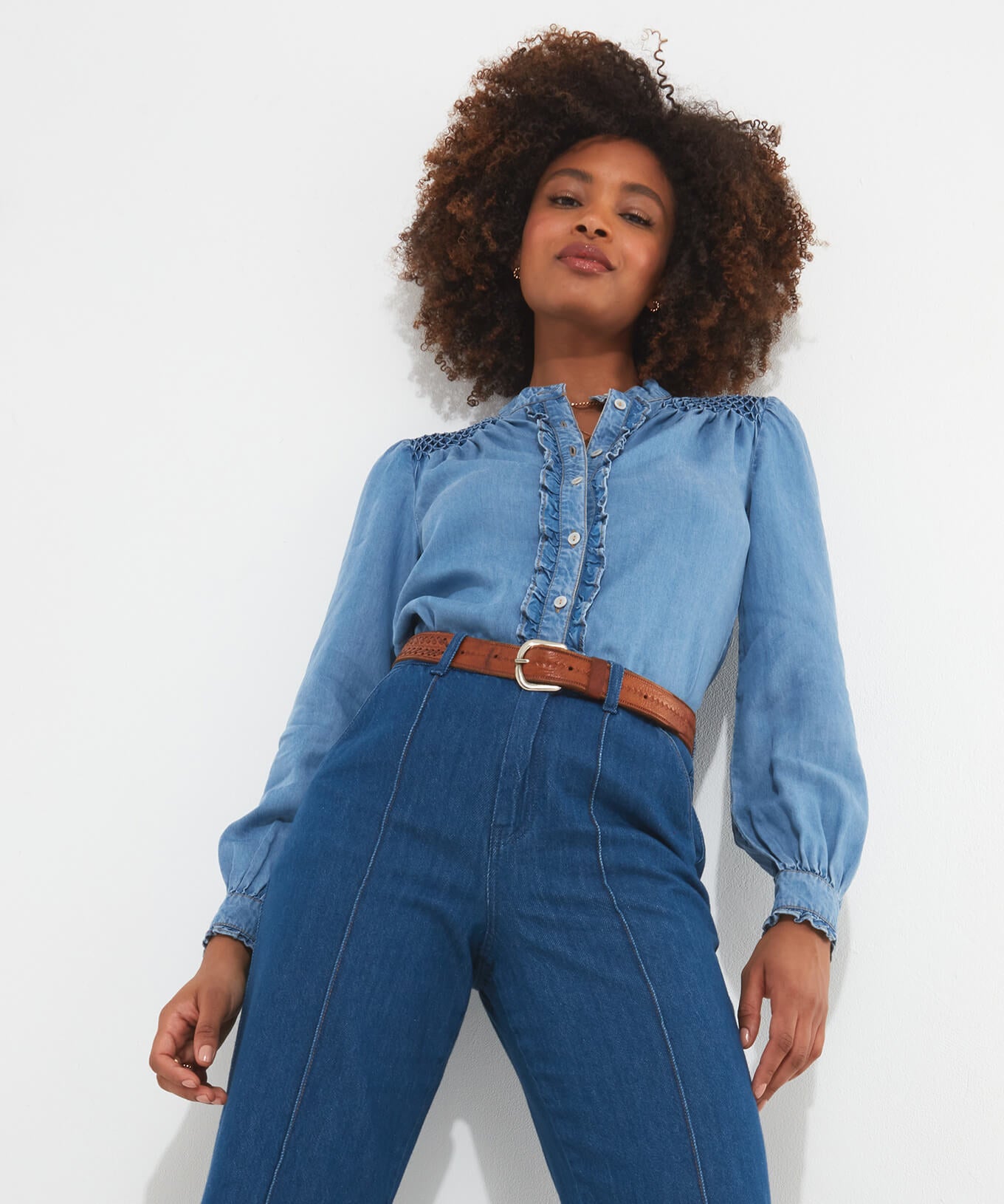 Dixie Denim Blouse (Blue) - Joe Browns