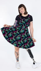 Rainbow Zebra Flared Pinafore Dress - Run & Fly
