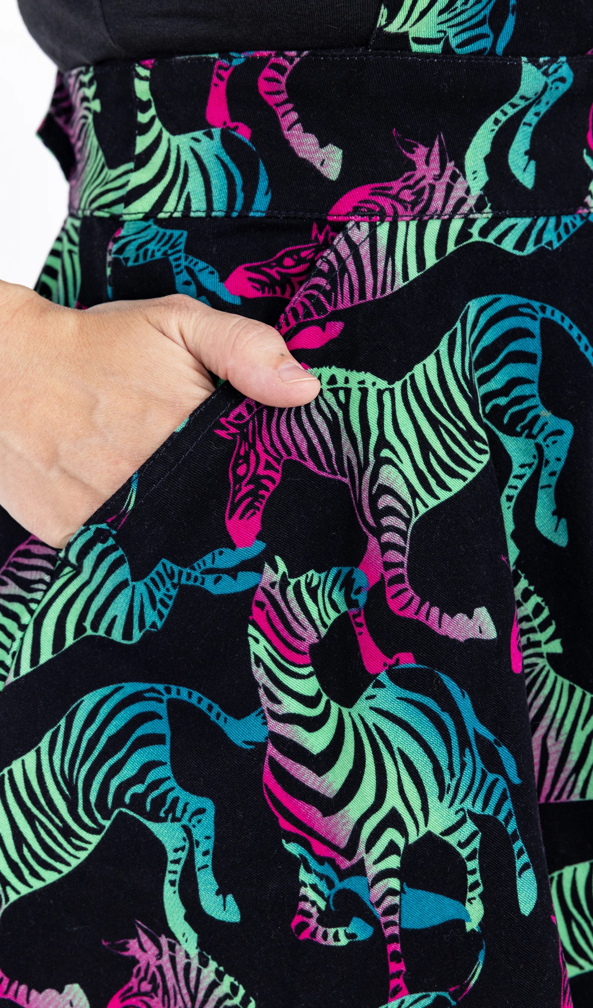 Rainbow Zebra Flared Pinafore Dress - Run & Fly