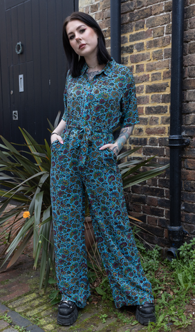 Sky Blue Paisley Jumpsuit - Run & Fly