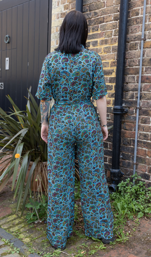 Sky Blue Paisley Jumpsuit - Run & Fly