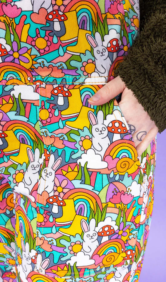 Some Bunny Loves You Stretch Twill Dungarees - Run & Fly