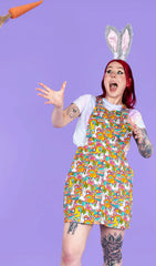 Some Bunny Loves You Stretch Twill Pinafore Dress - Run & Fly