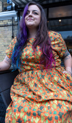 Orange Cactus Tea Dress - Run & Fly