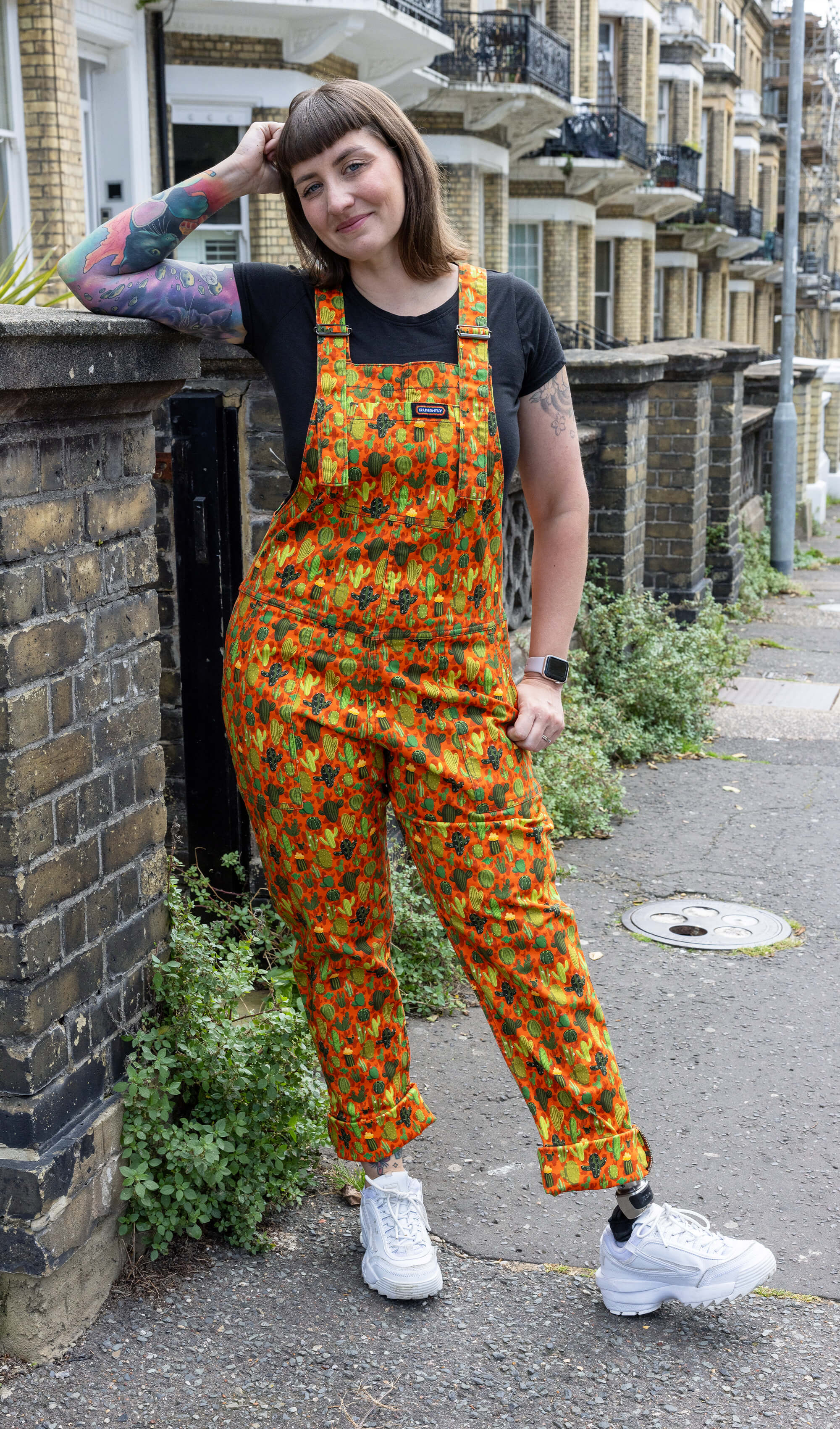Jen James Cactus Stretch Dungarees - Run & Fly