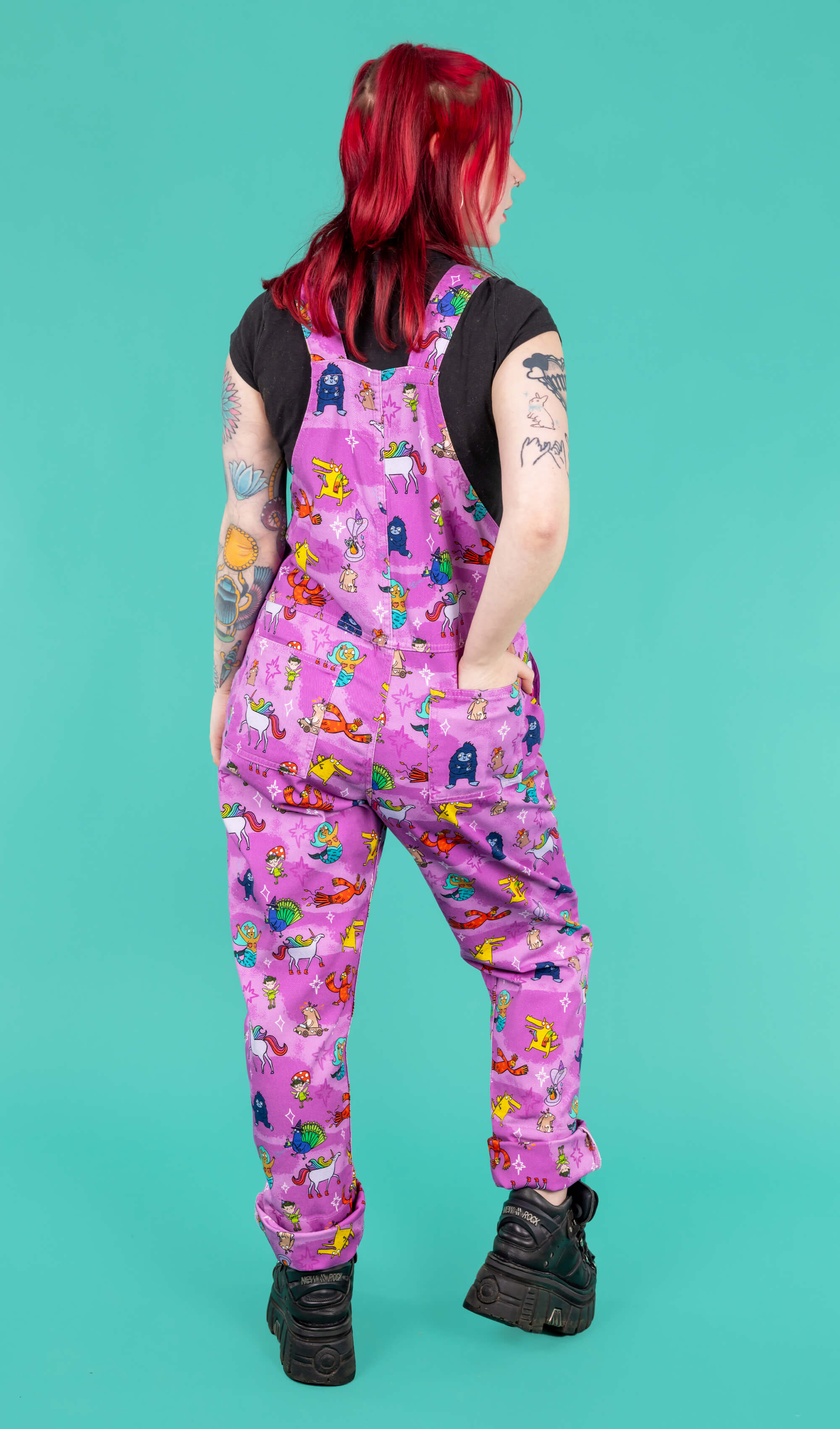 Happiness Enchanters Word Spells Stretch Twill Dungarees - Run & Fly