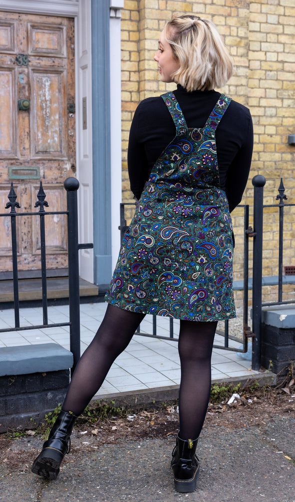 Forest Green Paisley Pinafore - Run & Fly