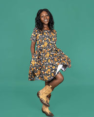 Highland Cows Oversized Smock Dress - Run & Fly