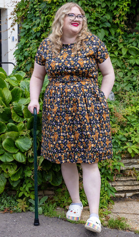 Highland Cows Belted Tea Dress with Pockets - Run & Fly