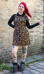 Highland Cows Stretch Twill Pinafore Dress - Run & Fly
