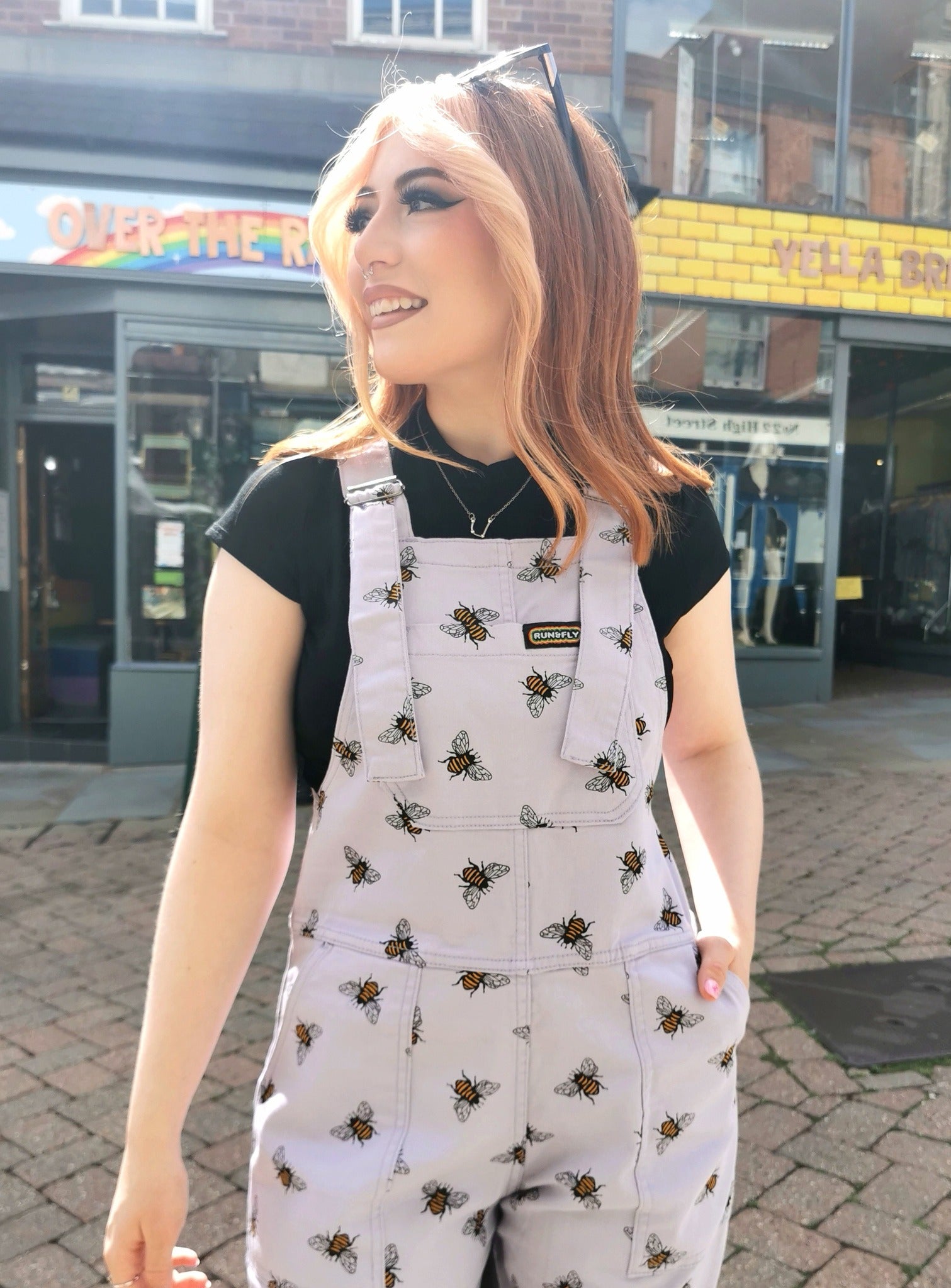 Lavender Bee Dungarees - Run & Fly