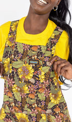 Midnight Blues Sunflower Stretch Twill Dungarees - Run & Fly