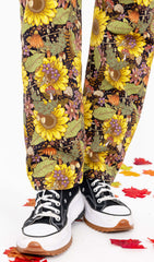 Midnight Blues Sunflower Stretch Twill Dungarees - Run & Fly