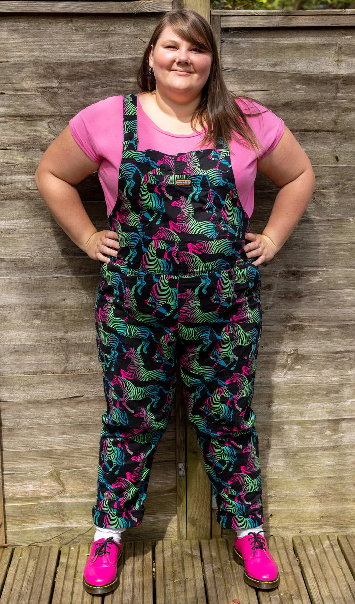 Rainbow Zebra Dungarees - Run & Fly