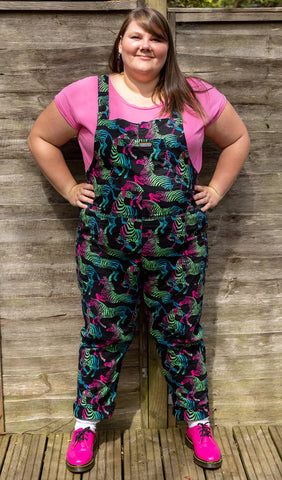 Rainbow Zebra Dungarees - Run & Fly