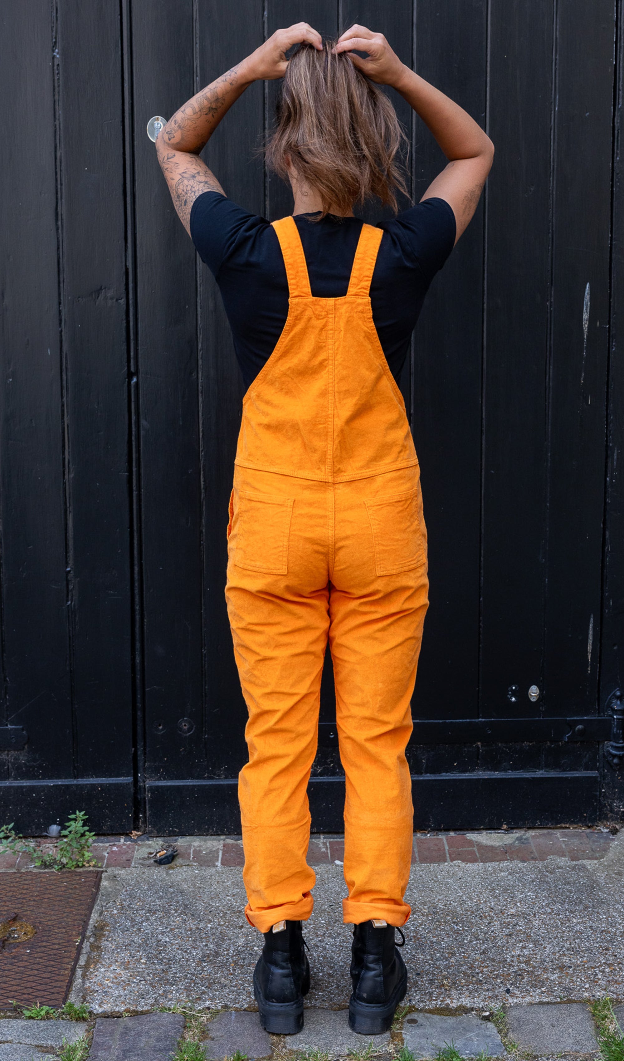 Highlighter Orange Dungarees - Run & Fly