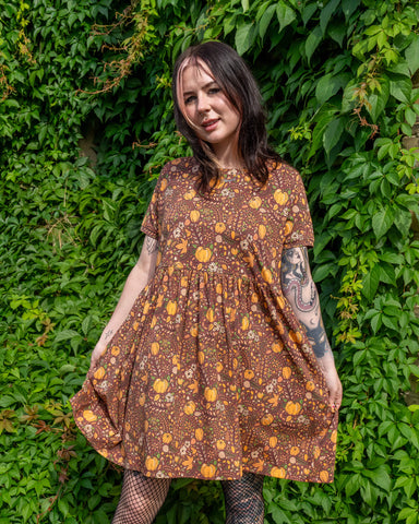 Autumn Pumpkin Oversized Smock Dress - Run & Fly