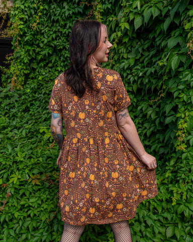 Autumn Pumpkin Oversized Smock Dress - Run & Fly