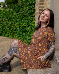 Autumn Pumpkin Oversized Smock Dress - Run & Fly