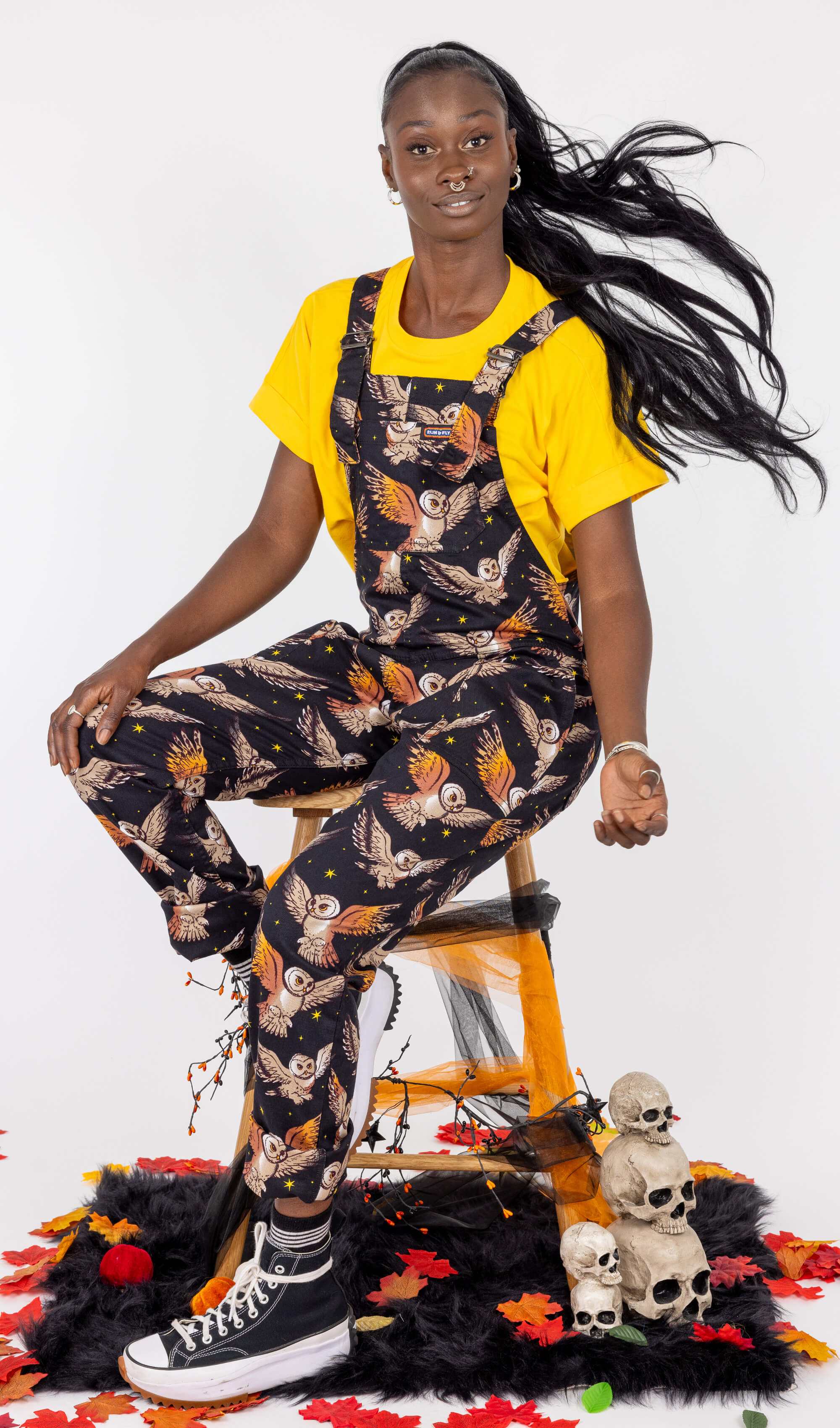What A Hoot Owl Stretch Twill Dungarees - Run & Fly