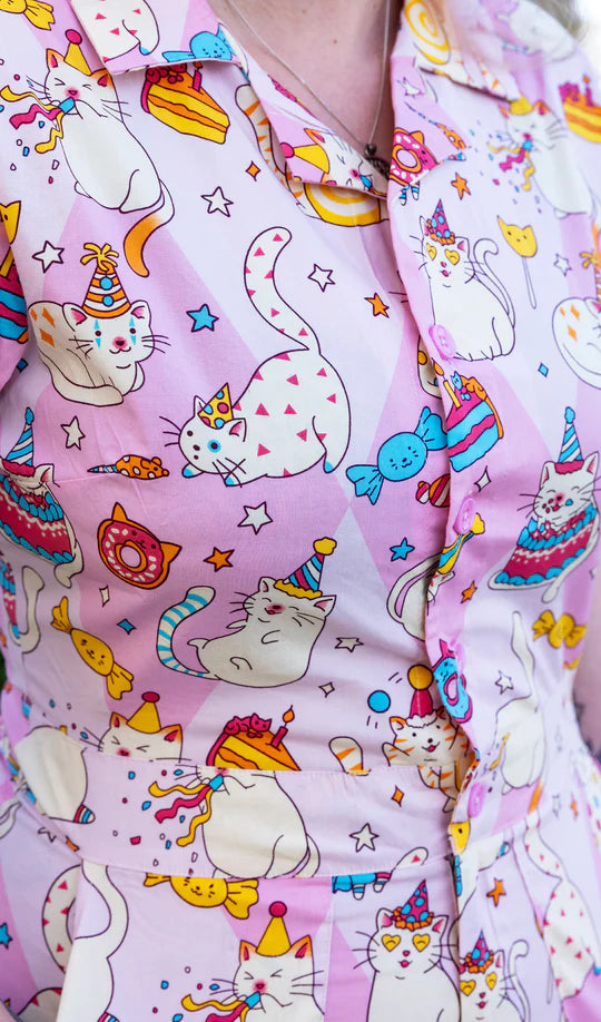 Run & Fly x The Mushroom Babes Party Cats Stretch Playsuit - Run & Fly